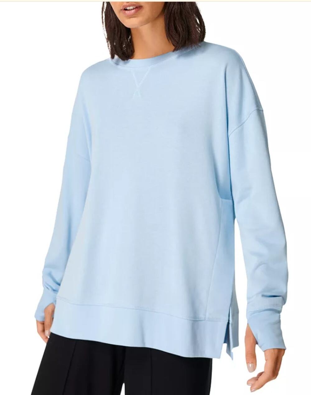 Sweaty Betty Blue After Class Pullover Longline Sweatshirt